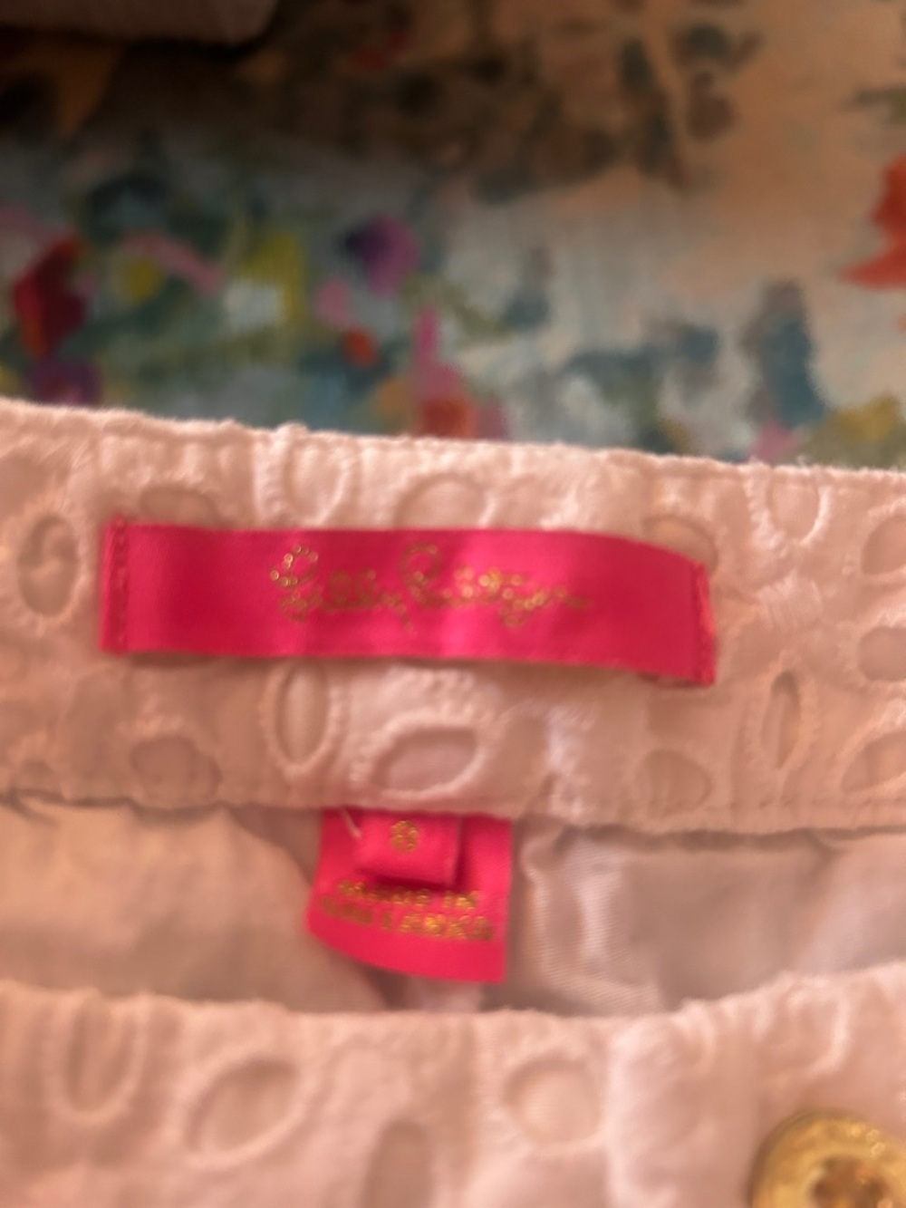Lilly Pulitzer White Eyelet High-Rise Shorts - Picture 3 of 3